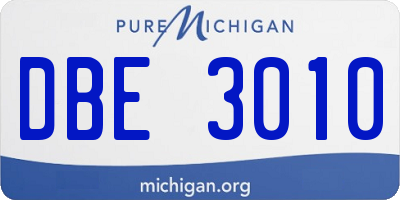 MI license plate DBE3010