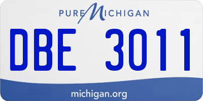 MI license plate DBE3011