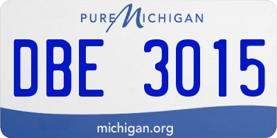 MI license plate DBE3015