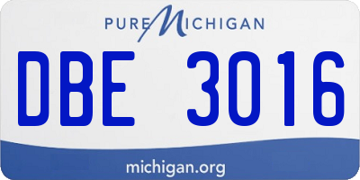 MI license plate DBE3016