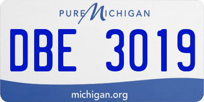 MI license plate DBE3019