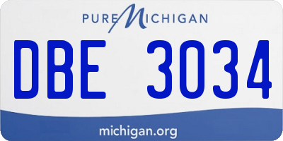MI license plate DBE3034