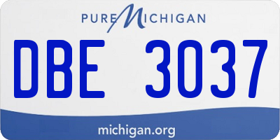MI license plate DBE3037