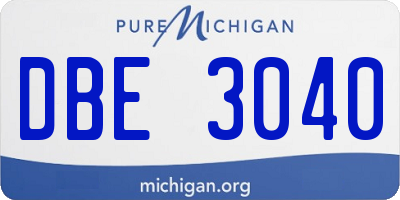 MI license plate DBE3040