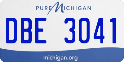MI license plate DBE3041
