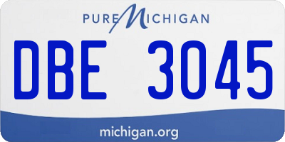 MI license plate DBE3045