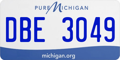 MI license plate DBE3049