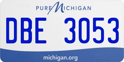 MI license plate DBE3053