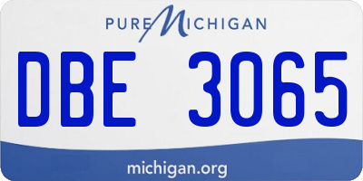 MI license plate DBE3065