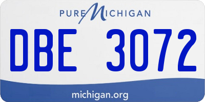 MI license plate DBE3072