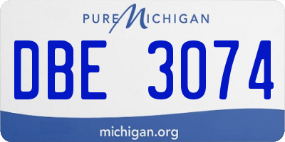 MI license plate DBE3074