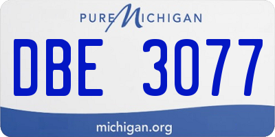 MI license plate DBE3077