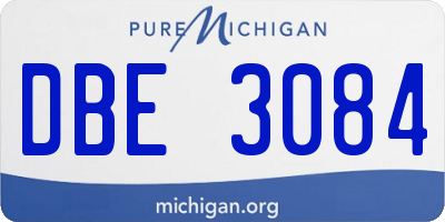 MI license plate DBE3084