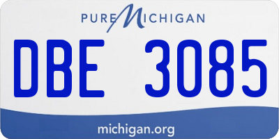 MI license plate DBE3085