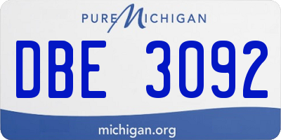 MI license plate DBE3092