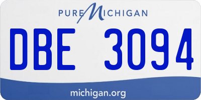MI license plate DBE3094