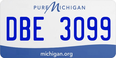 MI license plate DBE3099