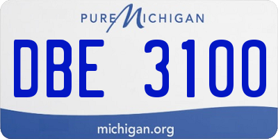 MI license plate DBE3100