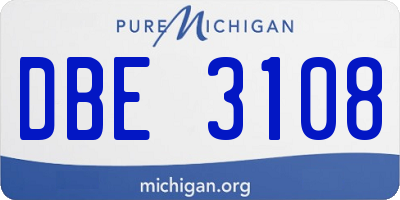 MI license plate DBE3108