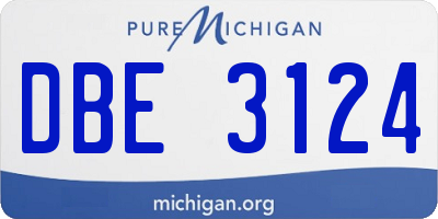 MI license plate DBE3124