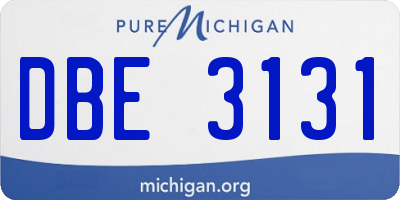 MI license plate DBE3131