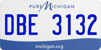 MI license plate DBE3132