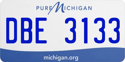 MI license plate DBE3133