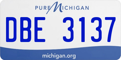 MI license plate DBE3137