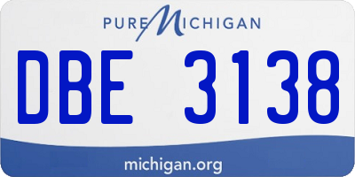 MI license plate DBE3138