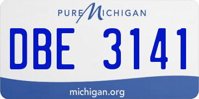 MI license plate DBE3141