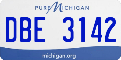 MI license plate DBE3142