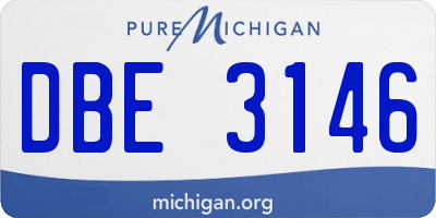 MI license plate DBE3146