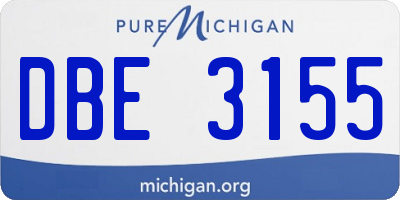 MI license plate DBE3155