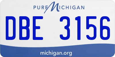 MI license plate DBE3156