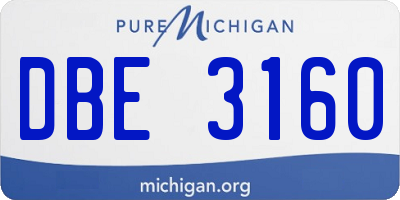 MI license plate DBE3160