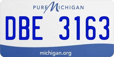 MI license plate DBE3163