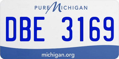 MI license plate DBE3169