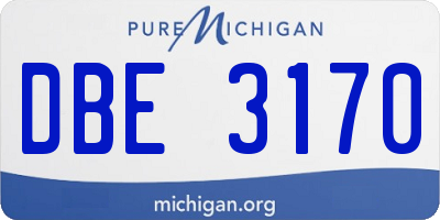 MI license plate DBE3170