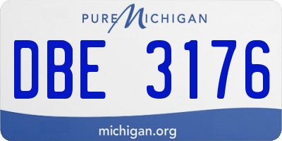 MI license plate DBE3176