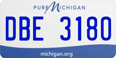 MI license plate DBE3180