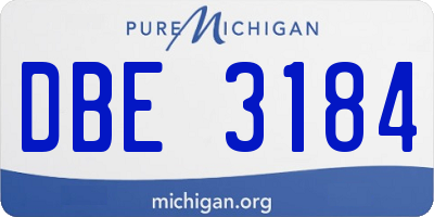 MI license plate DBE3184