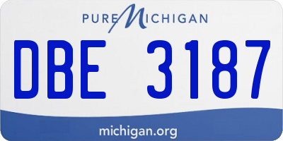 MI license plate DBE3187