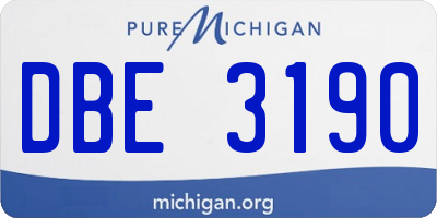 MI license plate DBE3190
