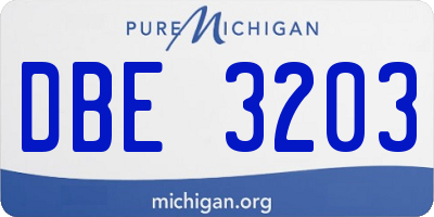 MI license plate DBE3203