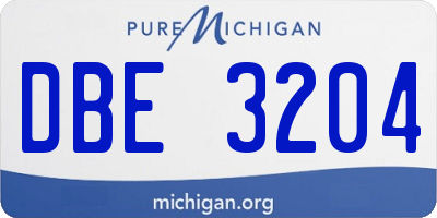 MI license plate DBE3204