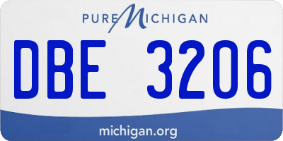 MI license plate DBE3206