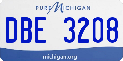 MI license plate DBE3208