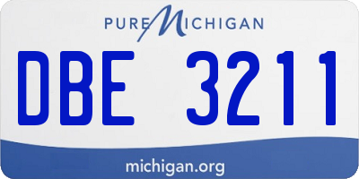 MI license plate DBE3211