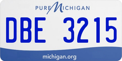 MI license plate DBE3215