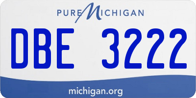 MI license plate DBE3222